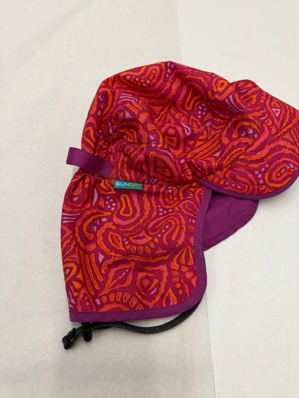 Sunday Afternoons Kids L UPF 50+ Sun Protection Play Hat Neck Flap Pink Orange